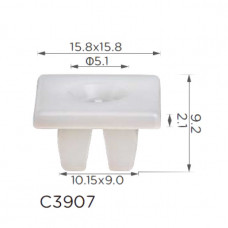 Кліпси C3907 втулка під саморіз кузова,номерний знак GM, Ford (1196781, 6C3Z-17A386-AA) ( уп. 100 шт