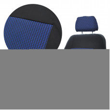 Чохли ''В'' чорні ( Синя шахівниця) бюджет "Tuning" (зад.спинка ціл./2 підголів/Lanos та іномарк)