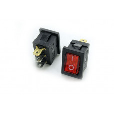 Клавіша №110 червона мала 3кт. On Off 12V