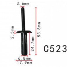 Заклепки C0523 пластикова GM (10109689, 12337915, 25054) ( уп. 100 шт.)
