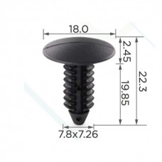 Кліпси C0004 Чорний обшивки салону (ОЕМ 1314934, 1605396, 388577S, 6030441, W705589S300) (уп.100шт)