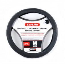 Чохол на кермо шкіра "XXXXL" (50-52см) чорний Carlife SW229 масаж/перфорація