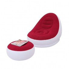 Надувний диван з пуфиком для відпочинку 116*98*83 см/62*62*31см Червоний 81002