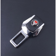 Заглушка ременя безпеки метал "Череп" (1шт) цинк.сплав + шкіра (тип №2)