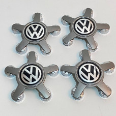 Ковпачки на титани "VW" (135/57мм) сірий/хром. Краб/Зірка (4F0601165N)