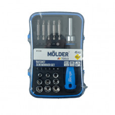 Викрутка реверсивна з комплектом насадок 45в1 "Molder" (МТ32345) пластиковий бокс
