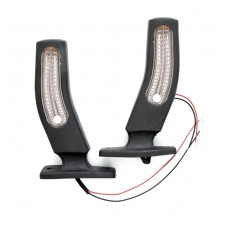 Габарит "ріжки" косий 17см 12/24v Неоновий Миготливий (3х кольоровий) Л-095 BAD-401 (2шт)