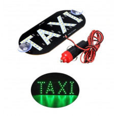 Табличка - LED "TAXI" Green SMD + з прикурювачем/проводом 1.5м/присоски