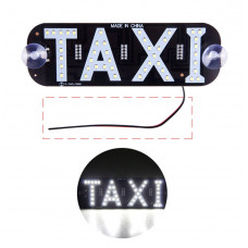 Табличка - LED "TAXI" White SMD / присоски (проводи припаяні спереду)