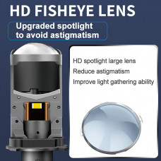 Лампа LED Міні Лінзи D35мм H4 радіатор+кулер 120W/12000Lm/6000K 3570 Chip 12V "T90"