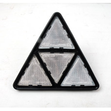 Катафот трикутний білий 175х155х12 (з рамкою+ гвинт) "YUCE" YP-35