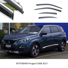 Дефлектори вікон Peugeot 5008 2017- П К "FLY" (нерж. сталь 3D) BPG500823-W/S (152)