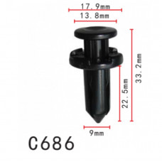 Кліпси C0686 розпірні NISSAN (638489E001, 63848-9E001, 11403) (уп.100шт)