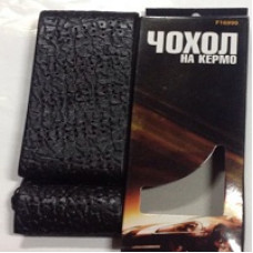 Чохол на кермо б/к шкір.зам."XXL" чорний на шнурку "Vitol" 16999 BK