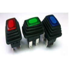 Клавіша №142 Герметична синя прямокутна On Off 6к-т 12V LED Підсвічування