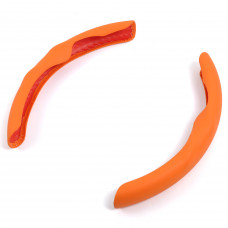 Накладка чохол на кермо універсальна Хвиля-1 Сілікогель,Вологовбираюча з масажером Помаранчевий