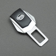 Заглушка ременя безпеки метал "BYD" (1шт) цинк.сплав + шкіра (тип №2)