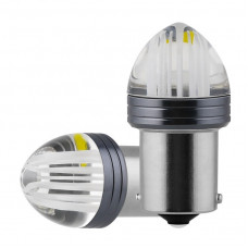 Світлодіод 12V Т25 Білий 9SMD-3030 Лінза Свеча скло №69