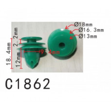 Кліпси C1862 обшивки дверей HONDA, ACURA (91560-SZW-003, 91560SZW003, 15458)( уп. 100 шт)