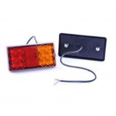 Задній ліхтар Прямокутний 12/24V (150*80*23мм) LED-12 SQ-0017 з ПРОВОДОМ (2шт/уп)