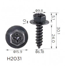 Саморіз H2031 з шайбою MERCEDES, TOYOTA (90159-60488, 9015960488, 18827) ( уп. 100 шт.)
