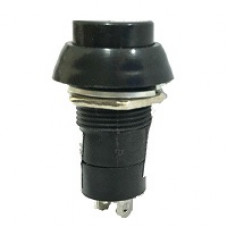 Кнопка №311 БЕЗ фіксації чорна кругла, довга, пластик.