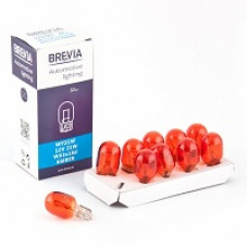 Лампа 12V (бесцок.1-контак.бурштин) W21W "Brevia" (12312C) Amber (уп.10шт)