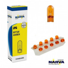 Лампа 12V (бесцок.) W5W "Narva" (17169) Amber (уп.10шт)