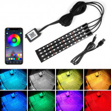 Підсвічування салону RGB5050 LED (4шт х 22*4см) APP Bluetooth, USB