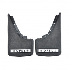 Бризковики малі "Opel" Серебренн. напис, м'яка структурна гума "Mud-Flaps" (2шт)