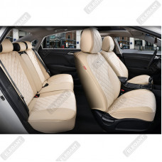 Чохли - Накидки сидіння Алькантара + Шкір.зам5D"SORRENTO"(закр-а спинка+кишеня)Бежеві Elegant 700154