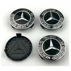 Ковпачки на титани "Mercedes" (75/70мм) чорний/ колосок (А1714000025)