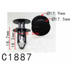 Фіксатор C1887 натискна/розпірна RENAULT, NISSAN, VAZ-LADA, DACIA, FORD (054000001R, 11765) ( уп100