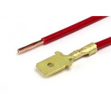 Наконечник "Тата" 6,3мм + провід 15см червоний 41-В30