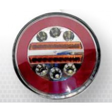 Задній ліхтар Круглий 12/24V (Ø-140мм.Н-30мм) 24LED Неоновий KIR 32 з ПРОВОДОМ (1шт/уп)