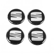 Наклейка на ковпаки Seat (60мм) чорна (4шт)