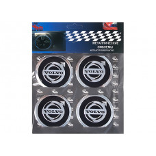 Наклейка на ковпаки Volvo (60мм) чорна (4шт)