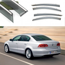 Дефлектори вікон VW PASSAT B6/B7 SED11- П/K скотч"FLY"(нерж.сталь3D)ЄВРОПА BVWP71123-W/S106-109