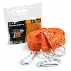 Трос буксирувальний 5,0т 4,0м 47мм/карабіни/помаранч./Пакет-РЕ "ELEGANT" 101834