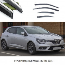 Дефлектори вікон Renault Megane IV HTB 2016- П К "FLY" (нерж. сталь 3D) BRNMG16H23-W/S (28)
