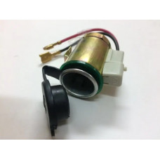 Гніздо металеве під штекер прикурювача з гумовою кришкою та підсвічуванням AG-1018-1 Зелена