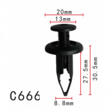 Кліпси C0666 розпірні TOYOTA (9046709127, 90467-09127, 9046709189, 90467-09189, 11155) (уп.100шт)