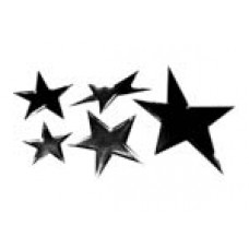 Наліпка силіконова "Набір зірок" чорна (5шт.)