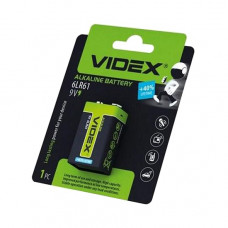 Батарейка "Крона" лужна 6F22/9V "VIDEX Alkaline" 6LR61блістер 1шт