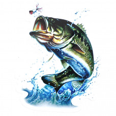 Наліпка "Окунь" у стрибку 13х16см (1шт)