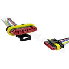 Роз'єм з проводом 5 контактів "євро" мама пластмас. пиловологозахищений (167S) 92915