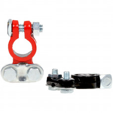 Клеми акумуляторні латунь 2шт "Alca" Євро чорно-червоні 509100 прямі (вага 342г)