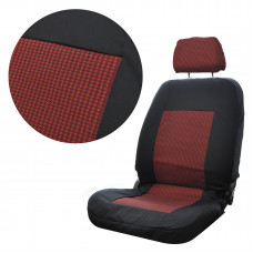 Чохли ''A'' чорні (Червона шахівка) бюджет "Tuning" (ВАЗ 2108-09-13-15/ціл.спинка/2 підголів)