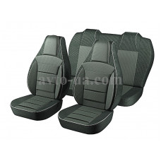 Чохли "PILOT" Lanos ЗАЗ шкір.зам + тканина сіра (горби-задн. сидіння)