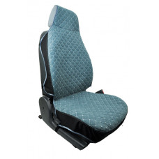 Накидки сидінь "Алькантара" "LUX PILOT" Сіра Графіт - Сіра нитка стьобані ромби (1+1) Передні Закрит